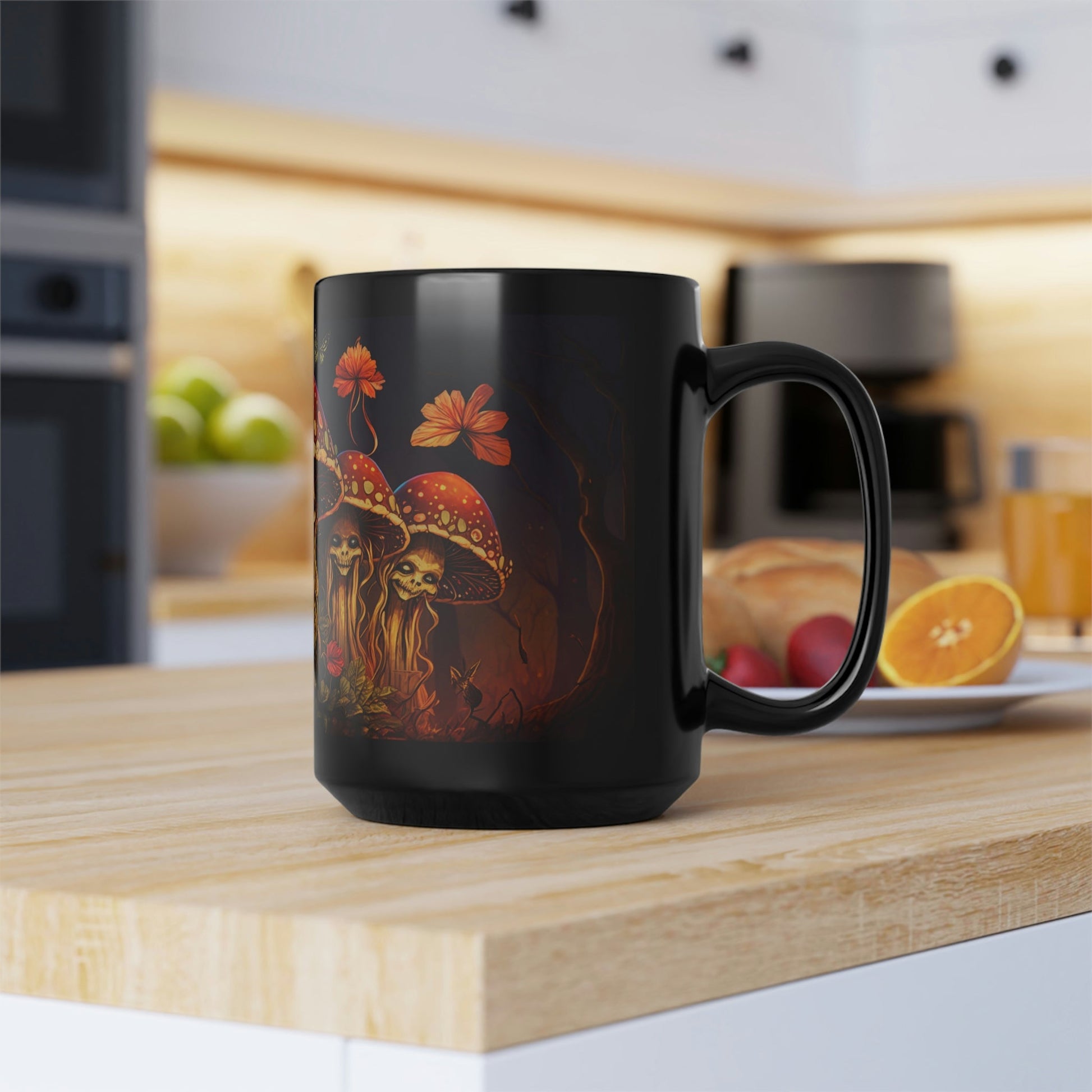 Deadly Magic Mushroom 15 oz Coffee Mug perfect for the mushrooming fan or as a birthday gift for nature lovers