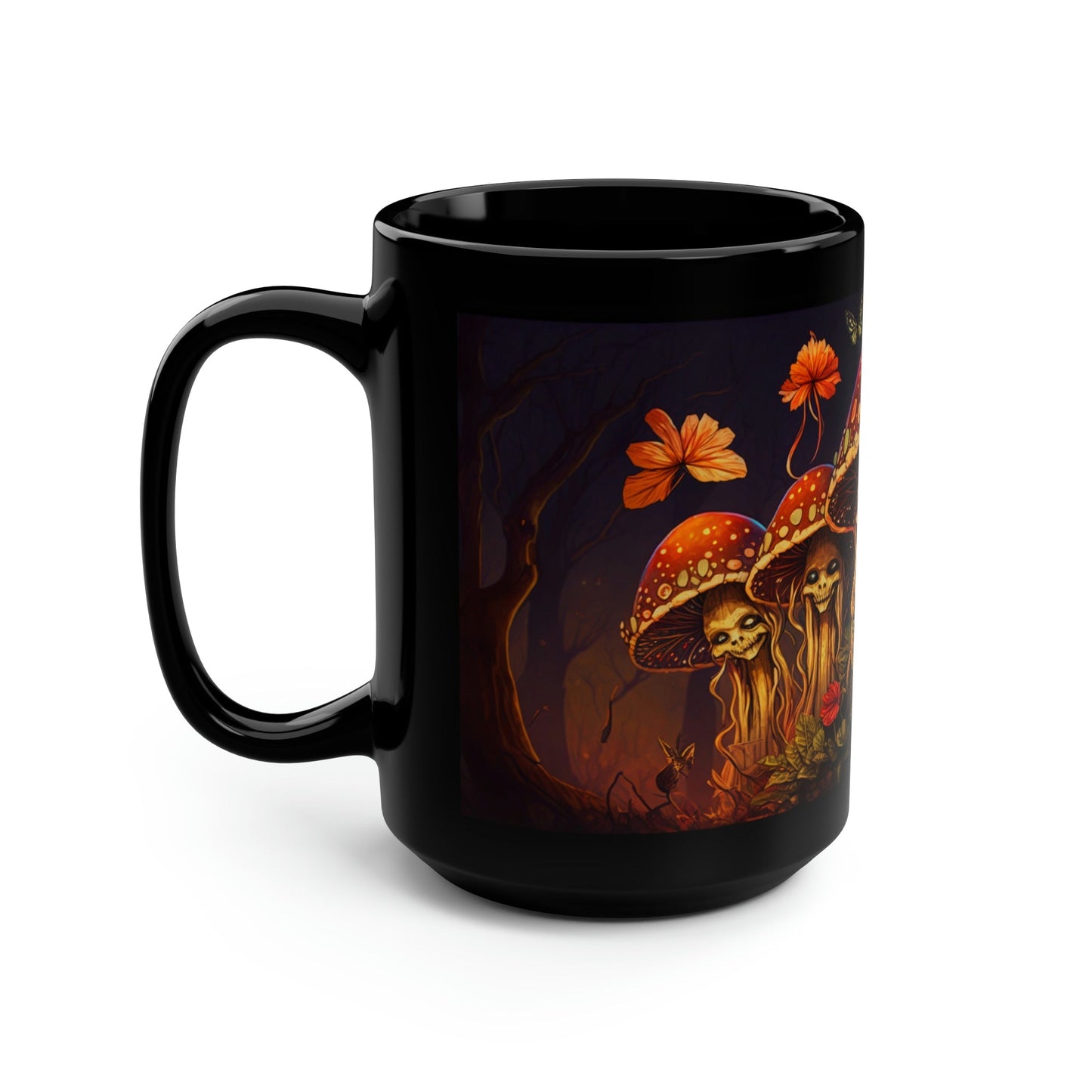Deadly Magic Mushroom 15 oz Coffee Mug perfect for the mushrooming fan or as a birthday gift for nature lovers