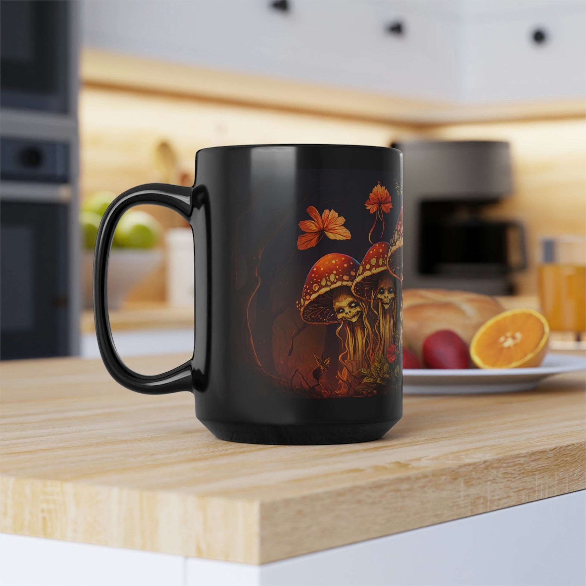 Deadly Magic Mushroom 15 oz Coffee Mug perfect for the mushrooming fan or as a birthday gift for nature lovers