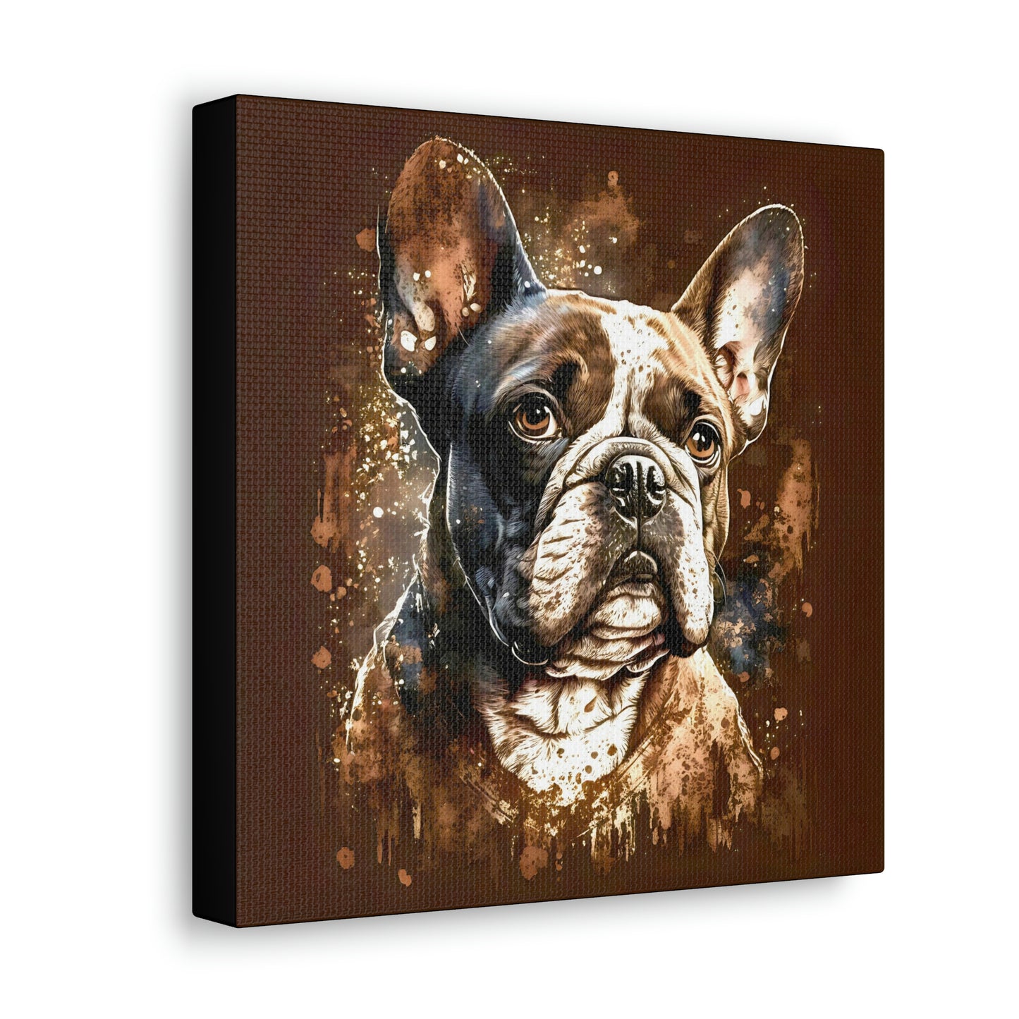 Grunge Vintage Victorian "Hank" French Bulldog Canvas Gallery Wraps