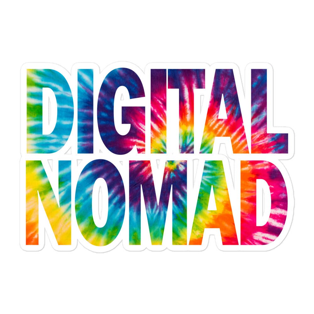 Digital Nomad Tie Dye Bubble-Free Stickers