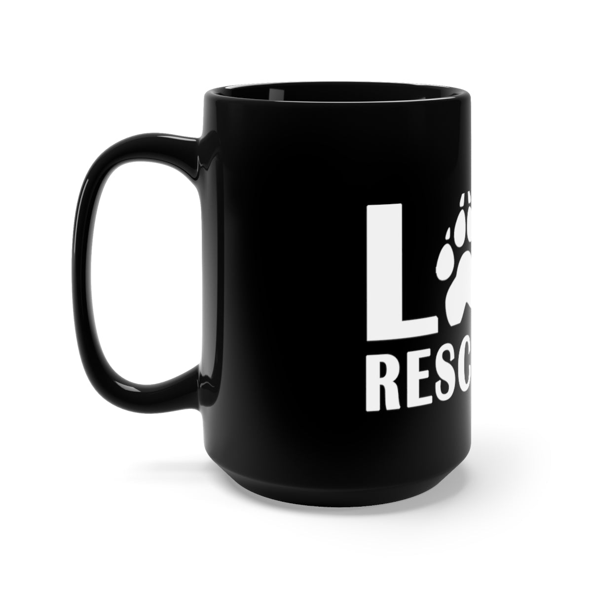 Dog Love Rescued Me Black Mug 15oz | Perfect gift for the dog lover in your family!