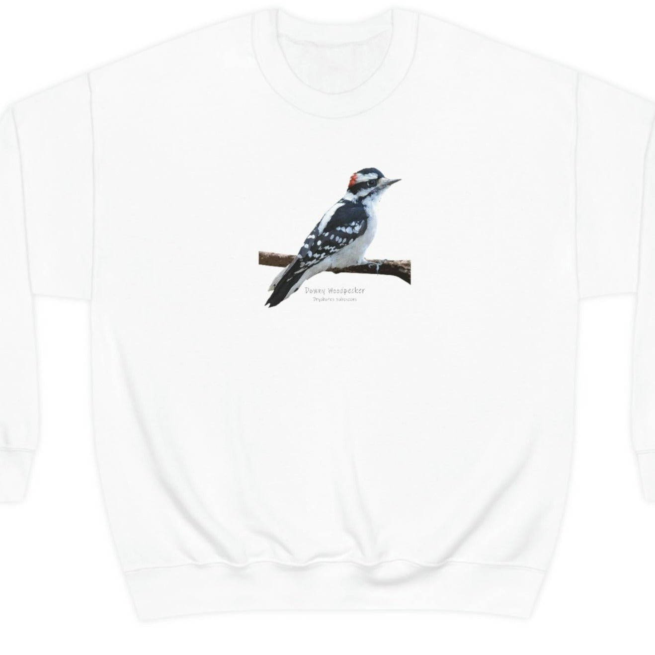 Downy Woodpecker (PS Dry Brush) Blend Crewneck Sweatshirt, Birds, Birding, Birder, Bird Watching, Bird Watcher, Birdwatcher Gifts,