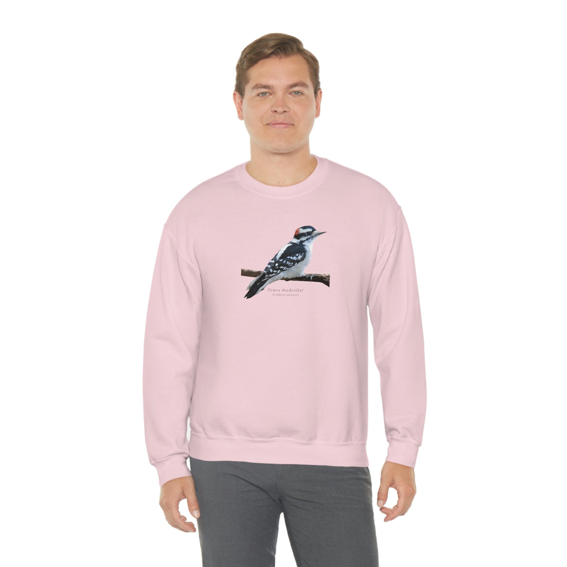 Downy Woodpecker (PS Dry Brush) Blend Crewneck Sweatshirt, Birds, Birding, Birder, Bird Watching, Bird Watcher, Birdwatcher Gifts,