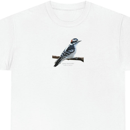 Downy Woodpecker (PS Dry Brush) Heavy Cotton Tee, Birds, Birding, Birder, Bird Watching, Bird Watcher, Birdwatcher Gifts,