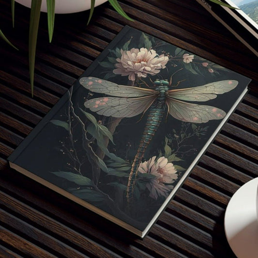 Dragonfly Inspirations - Dragonfly on Lily Pad - Hard Backed Journal