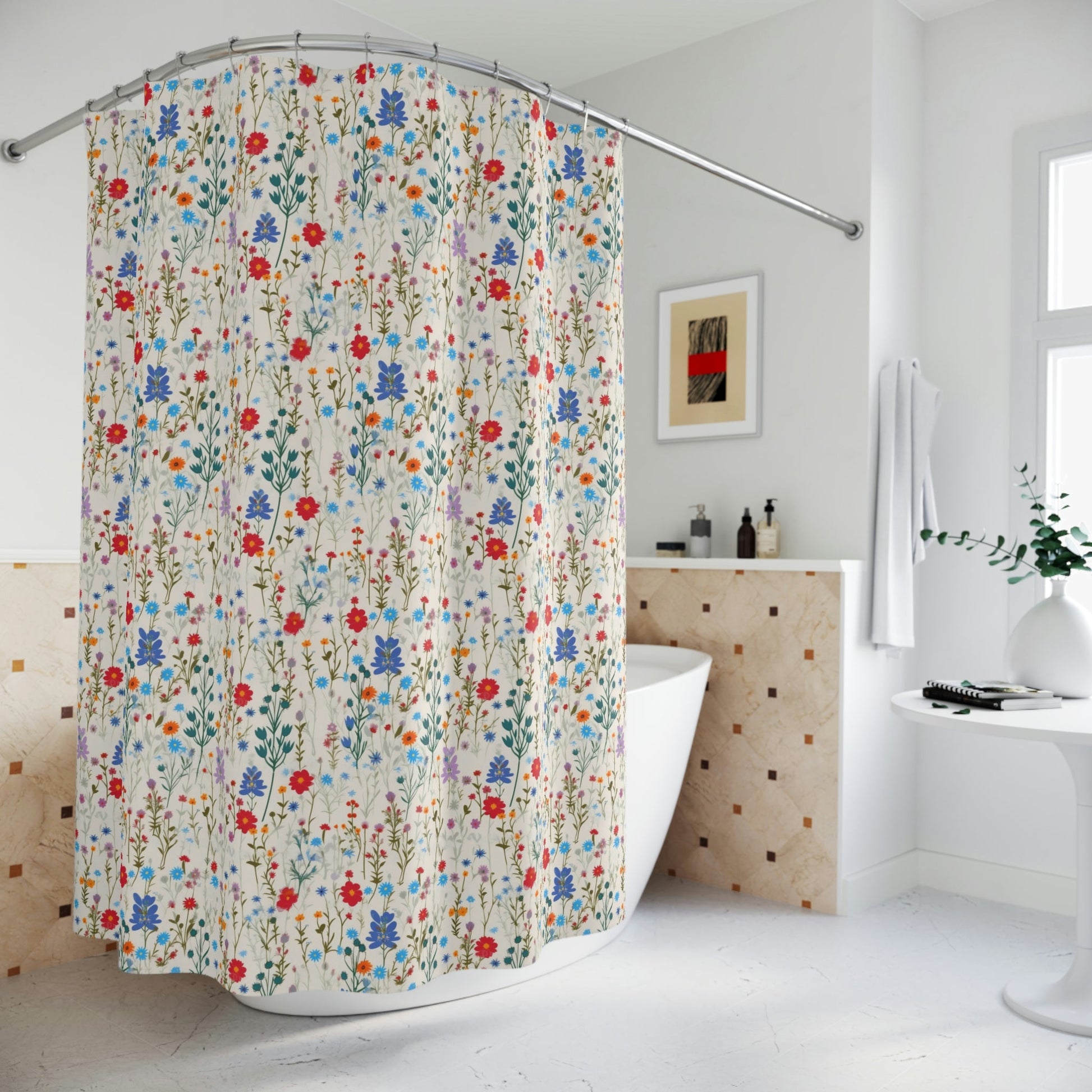 Dried Wildflowers Art Print Polyester Shower Curtain