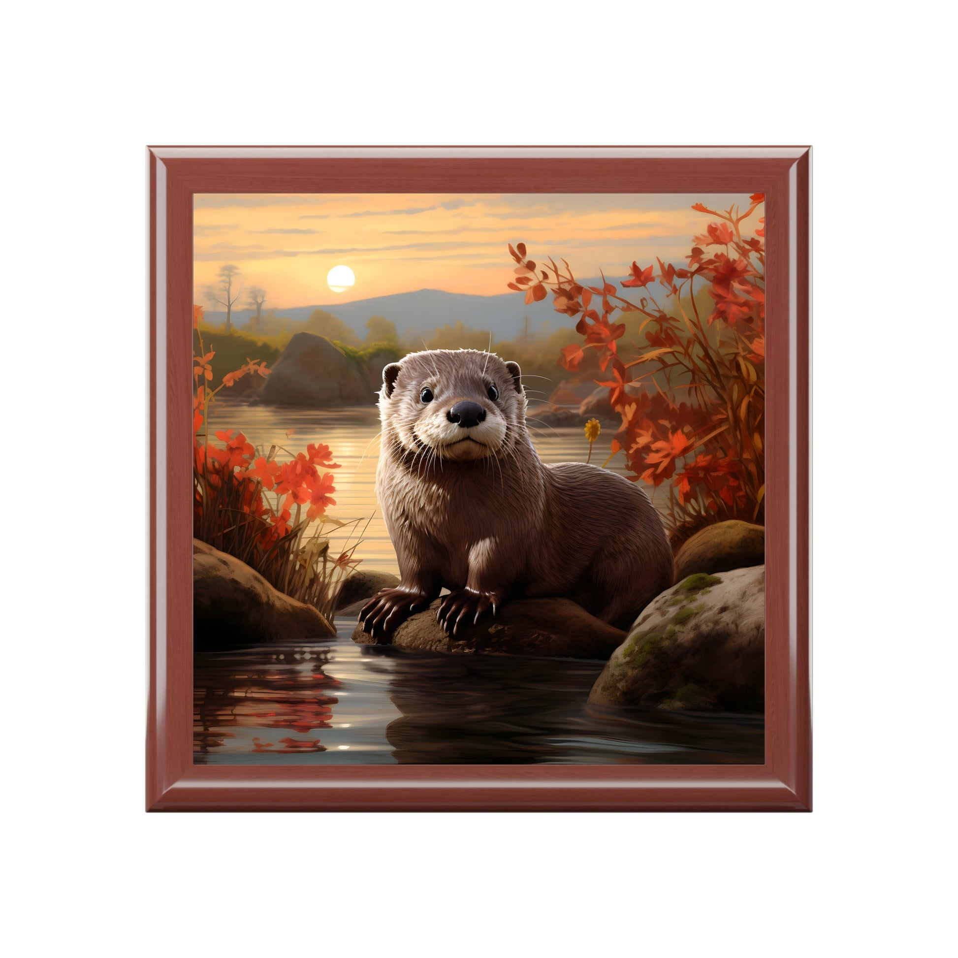 Early Morning Otter Artwork Gift and Jewelry Box