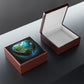 Earth Heart Wood Keepsake Jewelry Box with Ceramic Tile Cover