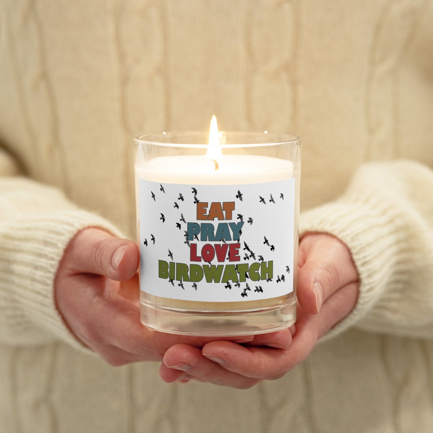 Eat Pray Love Birdwatch Glass Jar Soy Wax Candle