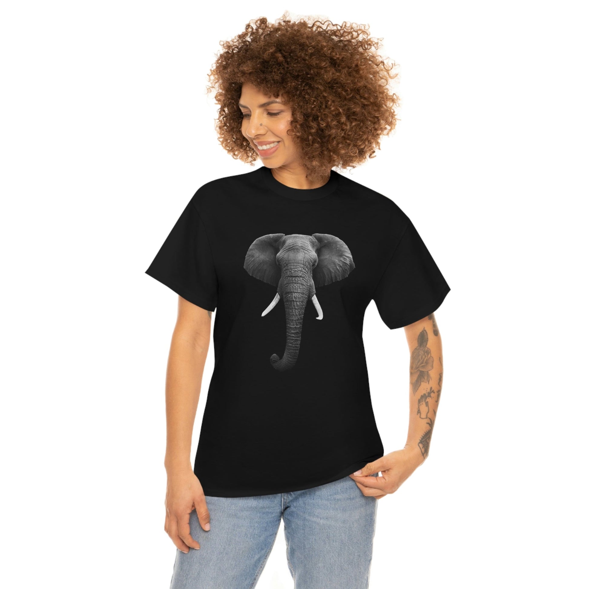 Elephant Jungle Majestic Unisex Heavy Cotton Tee