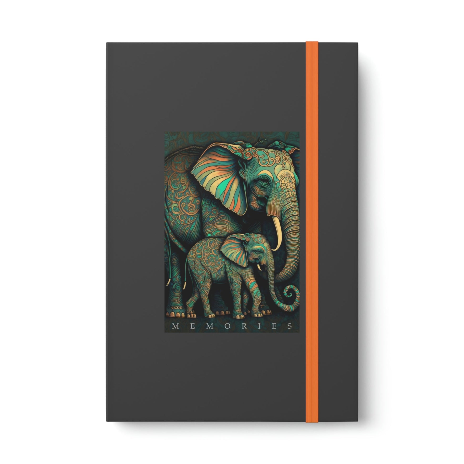Elephant "Memories" Color Contrast Notebook Journal - Ruled