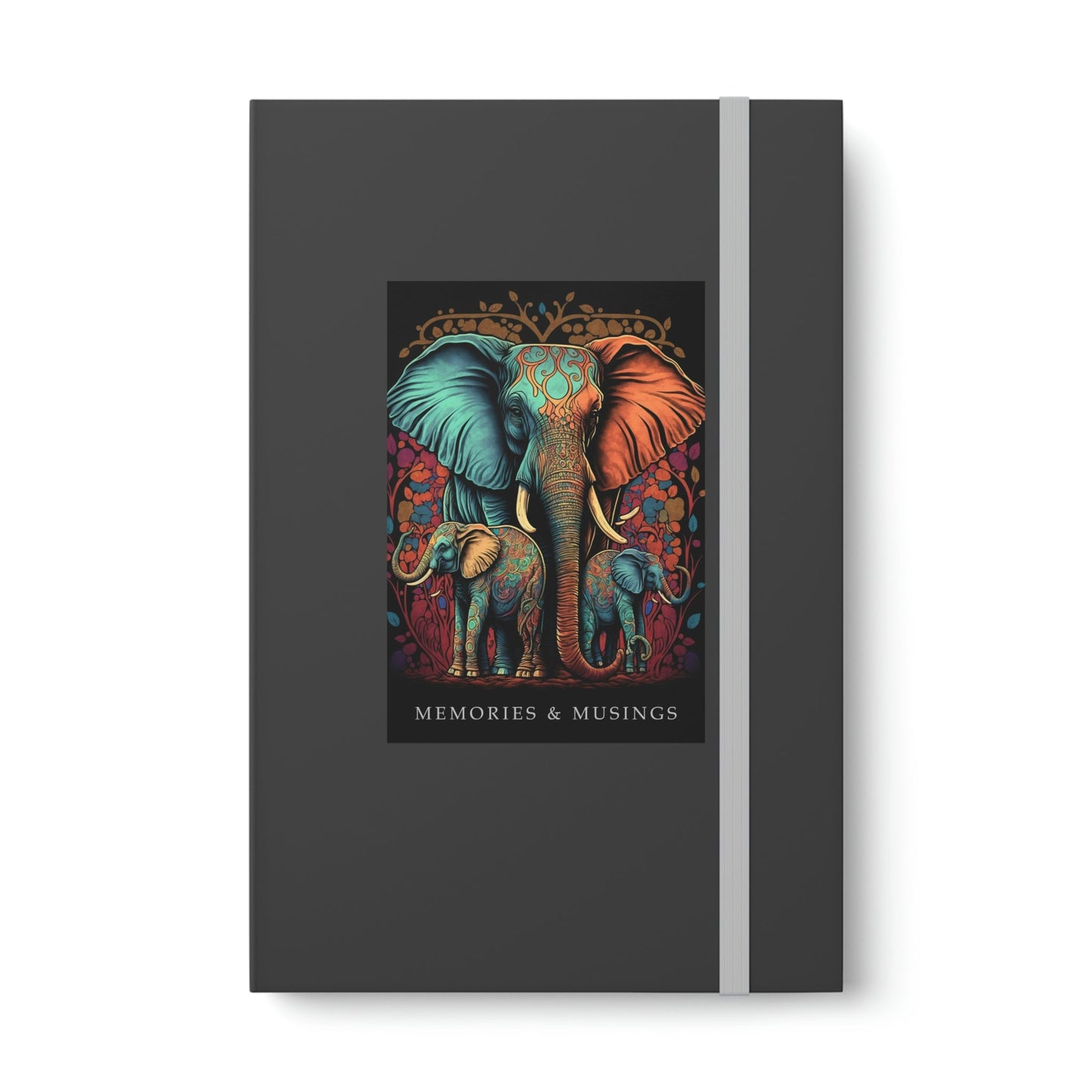 Elephant "Memories & Musings" Color Contrast Notebook Journal - Ruled