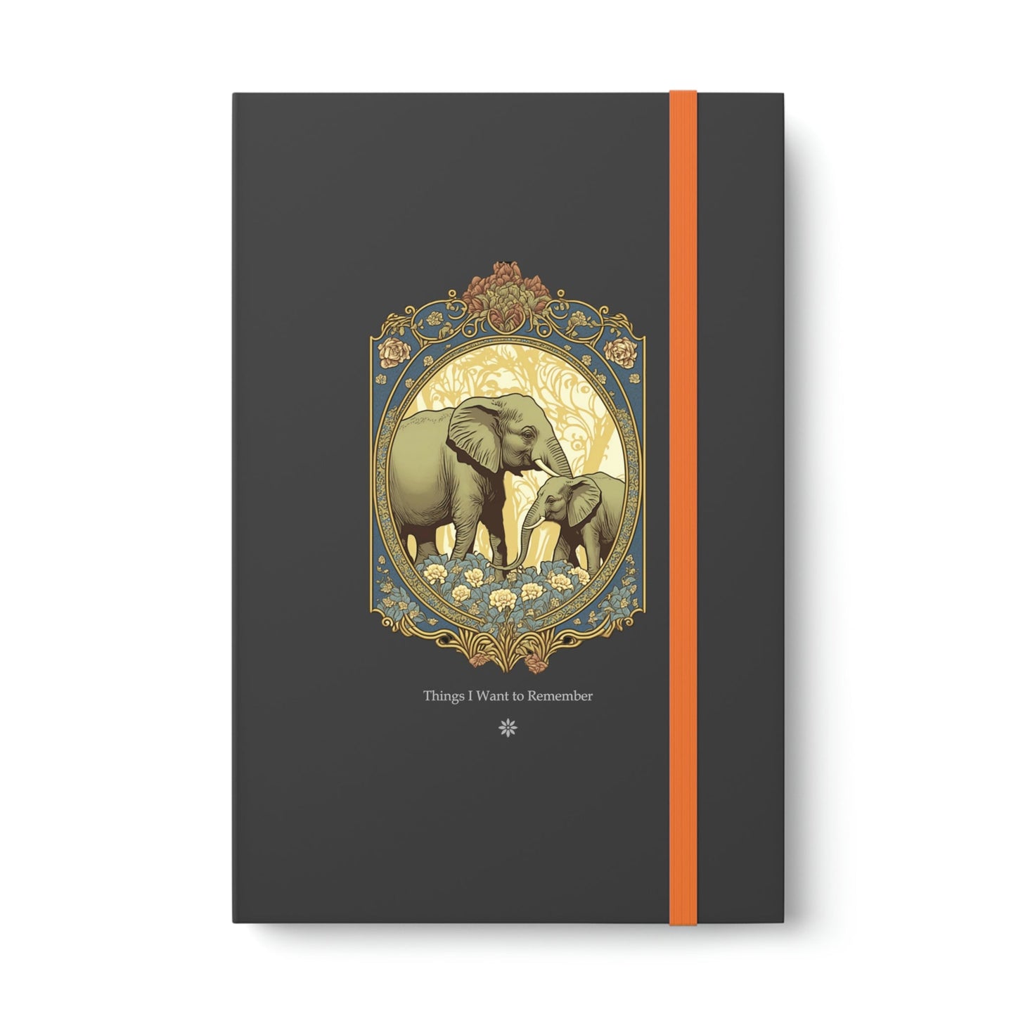 Elephant "Things to Remember" Color Contrast Notebook Journal - Ruled