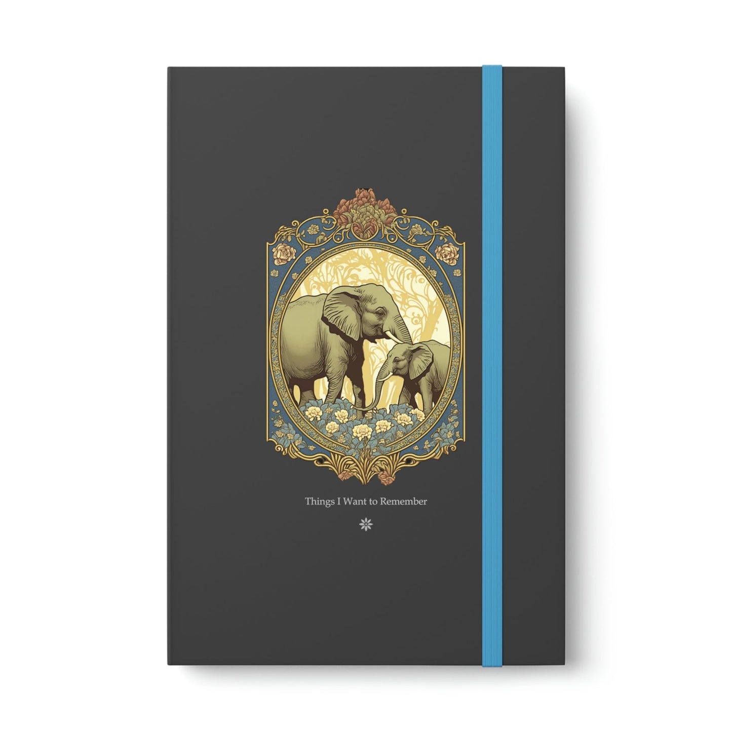 Elephant "Things to Remember" Color Contrast Notebook Journal - Ruled