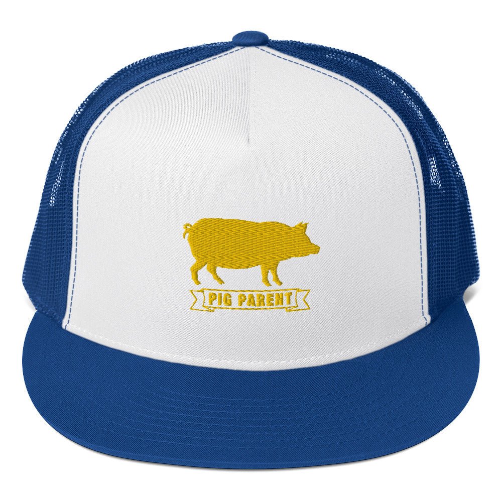 Embroidered Proud Pig Parent Trucker Cap gift for farmers pig lovers 4h hog multiple colors