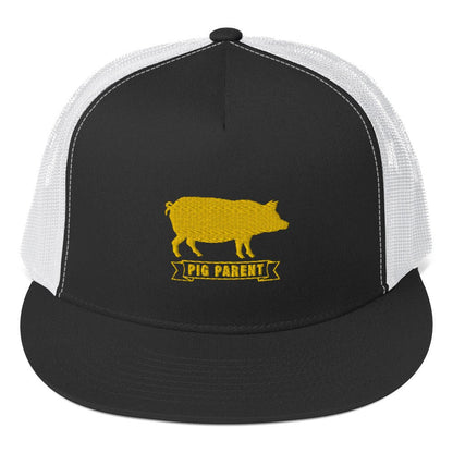Embroidered Proud Pig Parent Trucker Cap gift for farmers pig lovers 4h hog multiple colors