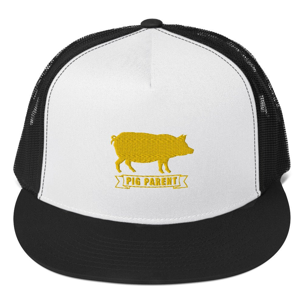 Embroidered Proud Pig Parent Trucker Cap gift for farmers pig lovers 4h hog multiple colors