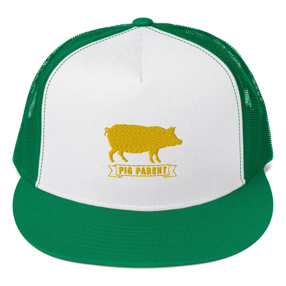 Embroidered Proud Pig Parent Trucker Cap gift for farmers pig lovers 4h hog multiple colors