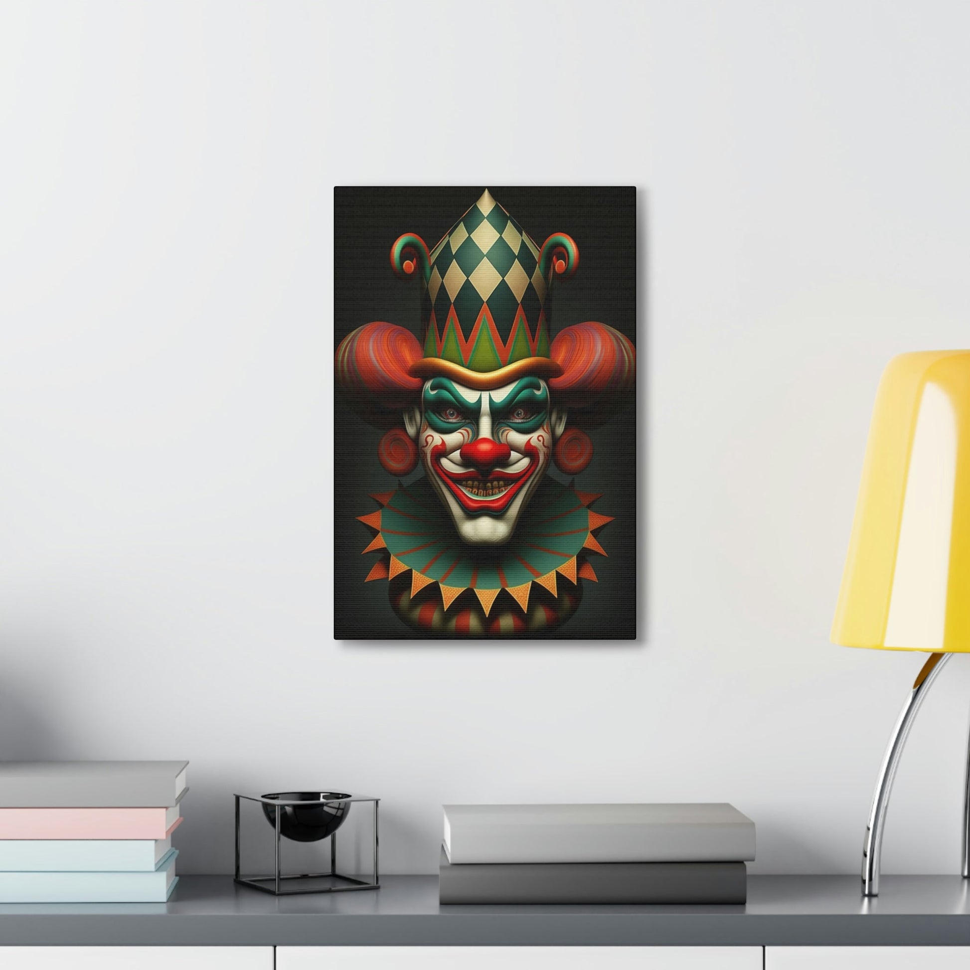 Evil Crazy Insane Spooky Clowns – Mr. Terrifier the Clown from Hell Canvas Gallery Wraps