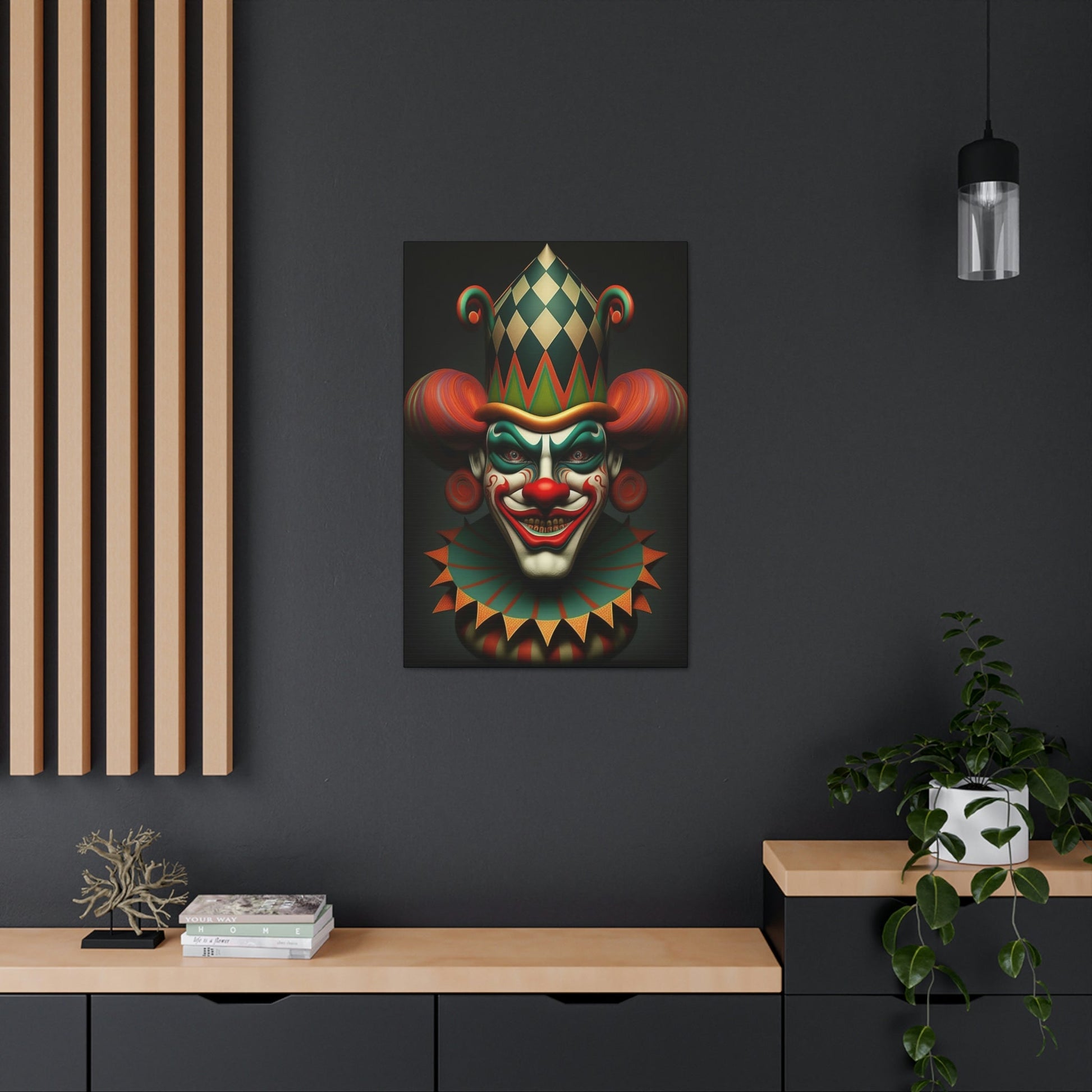 Evil Crazy Insane Spooky Clowns – Mr. Terrifier the Clown from Hell Canvas Gallery Wraps