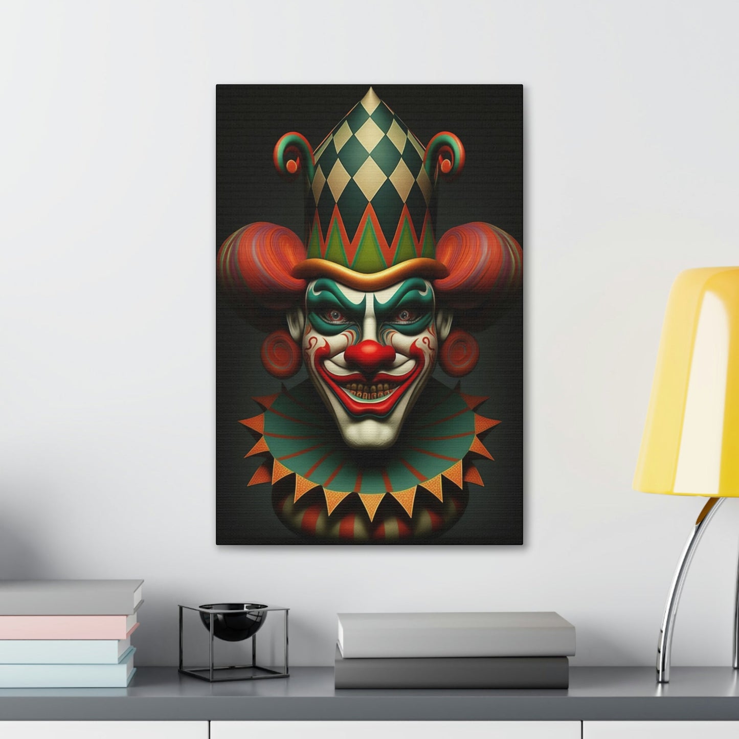 Evil Crazy Insane Spooky Clowns – Mr. Terrifier the Clown from Hell Canvas Gallery Wraps