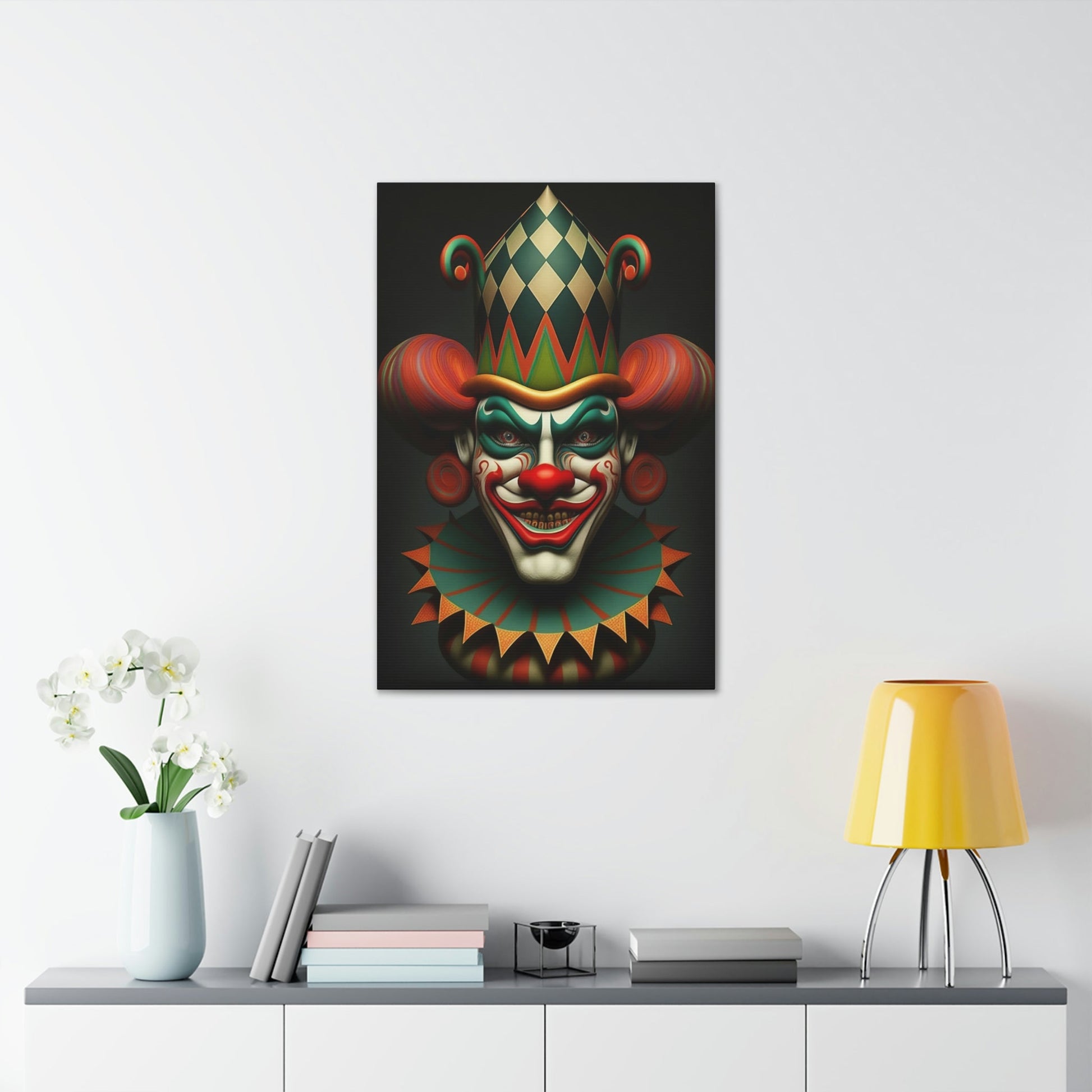 Evil Crazy Insane Spooky Clowns – Mr. Terrifier the Clown from Hell Canvas Gallery Wraps