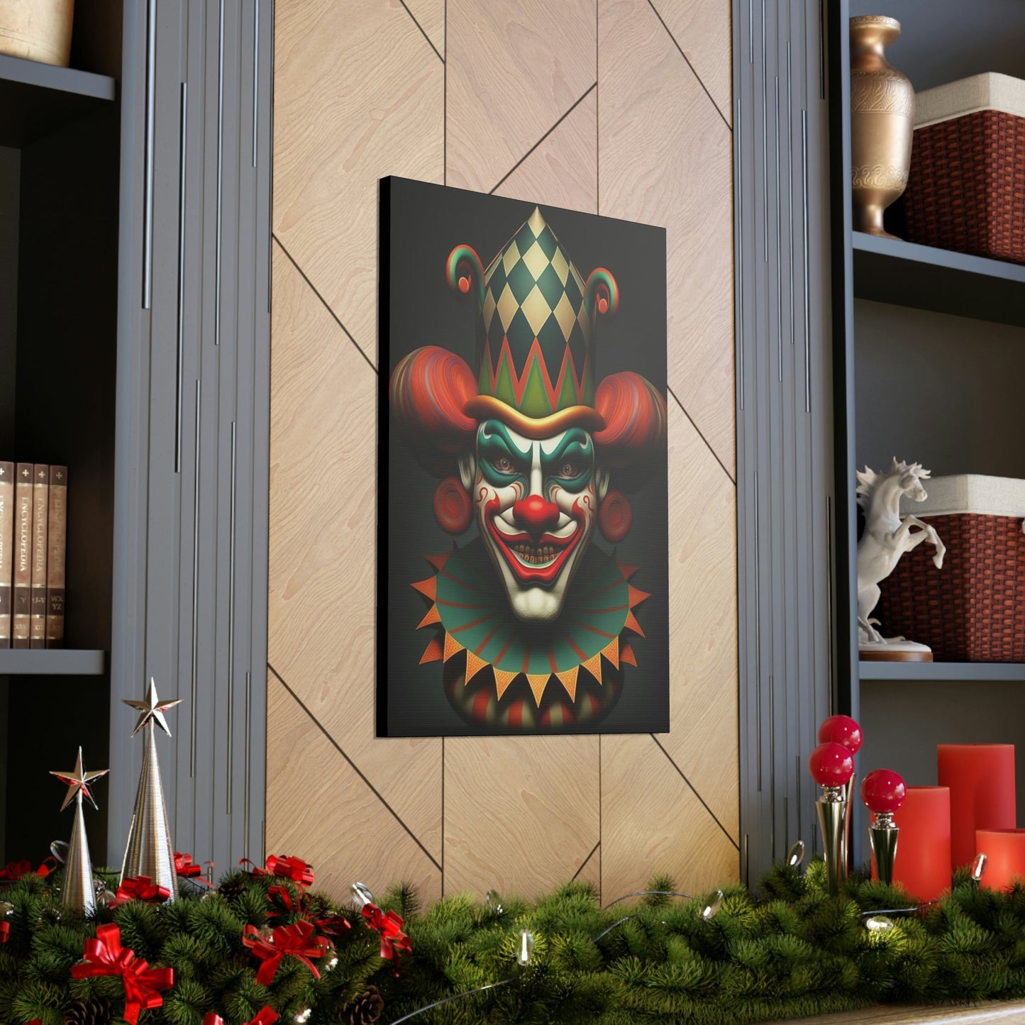 Evil Crazy Insane Spooky Clowns – Mr. Terrifier the Clown from Hell Canvas Gallery Wraps