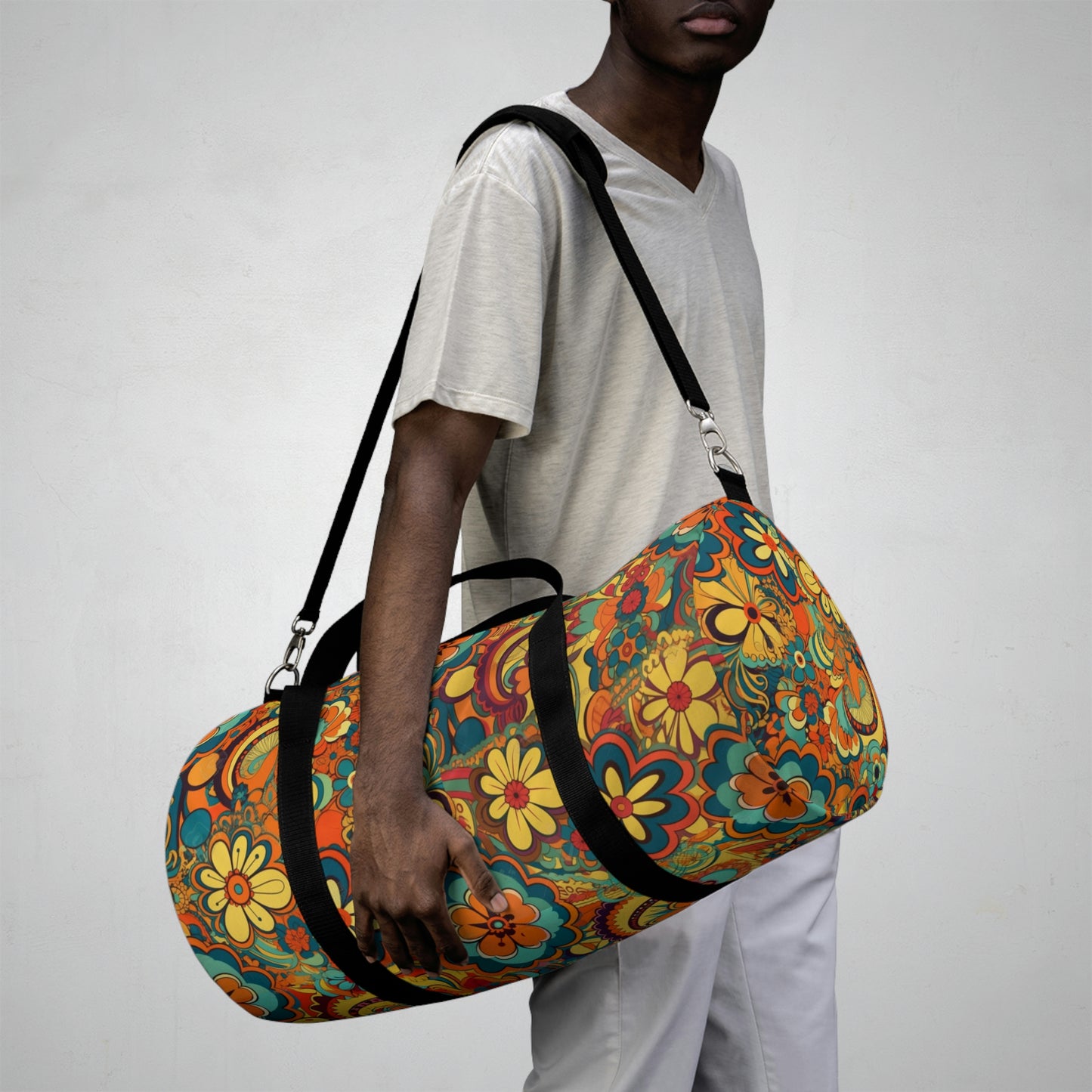 BOHO Floral Duffel Bag - Take a trip back to the 60's with this hippy inspired fairycore duffle