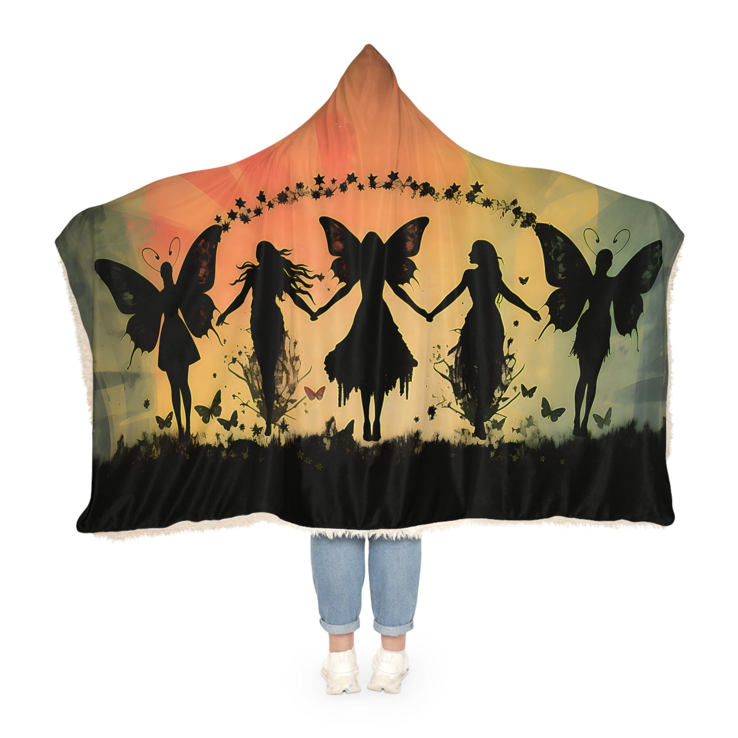 Fairy Grunge Silhouette Hoodie Blanket