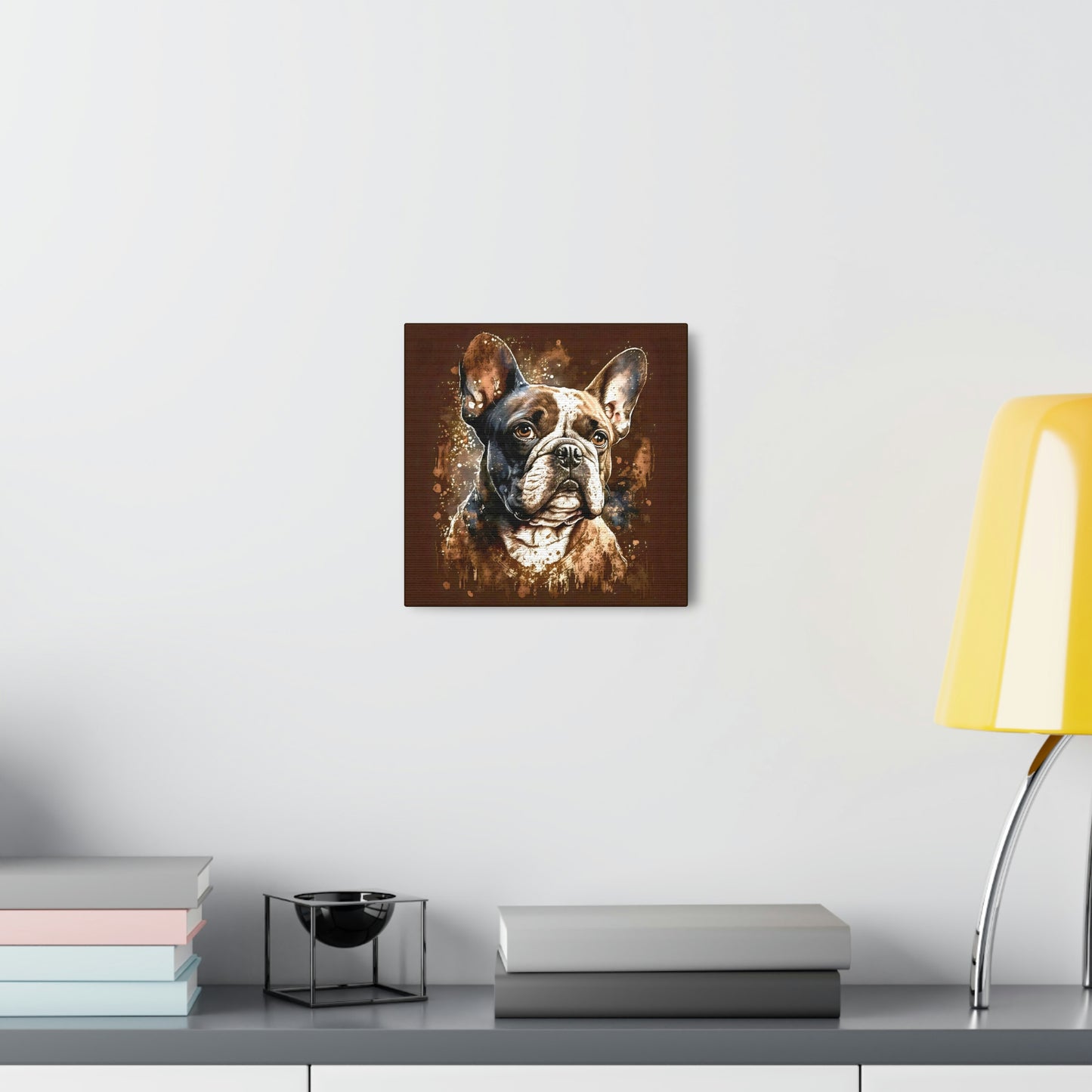 Grunge Vintage Victorian "Hank" French Bulldog Canvas Gallery Wraps