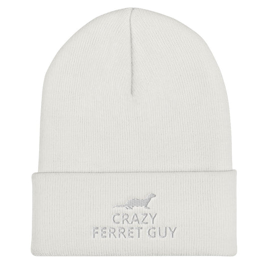 Ferret Cuffed Beanie | Crazy Ferret Guy | Perfect gift for the Pet Ferret lover! | Multiple Hat Colors Available
