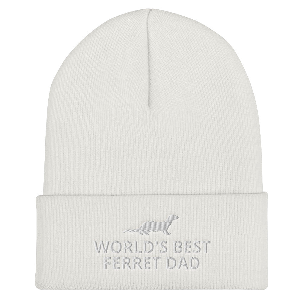 Ferret Cuffed Beanie | World's Best Ferret Dad | Perfect gift for the Pet Ferret lover! | Multiple Hat Colors Available