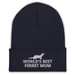 Ferret Cuffed Beanie | World's Best Ferret Mom | Perfect gift for the Pet Ferret lover! | Multiple Hat Colors Available