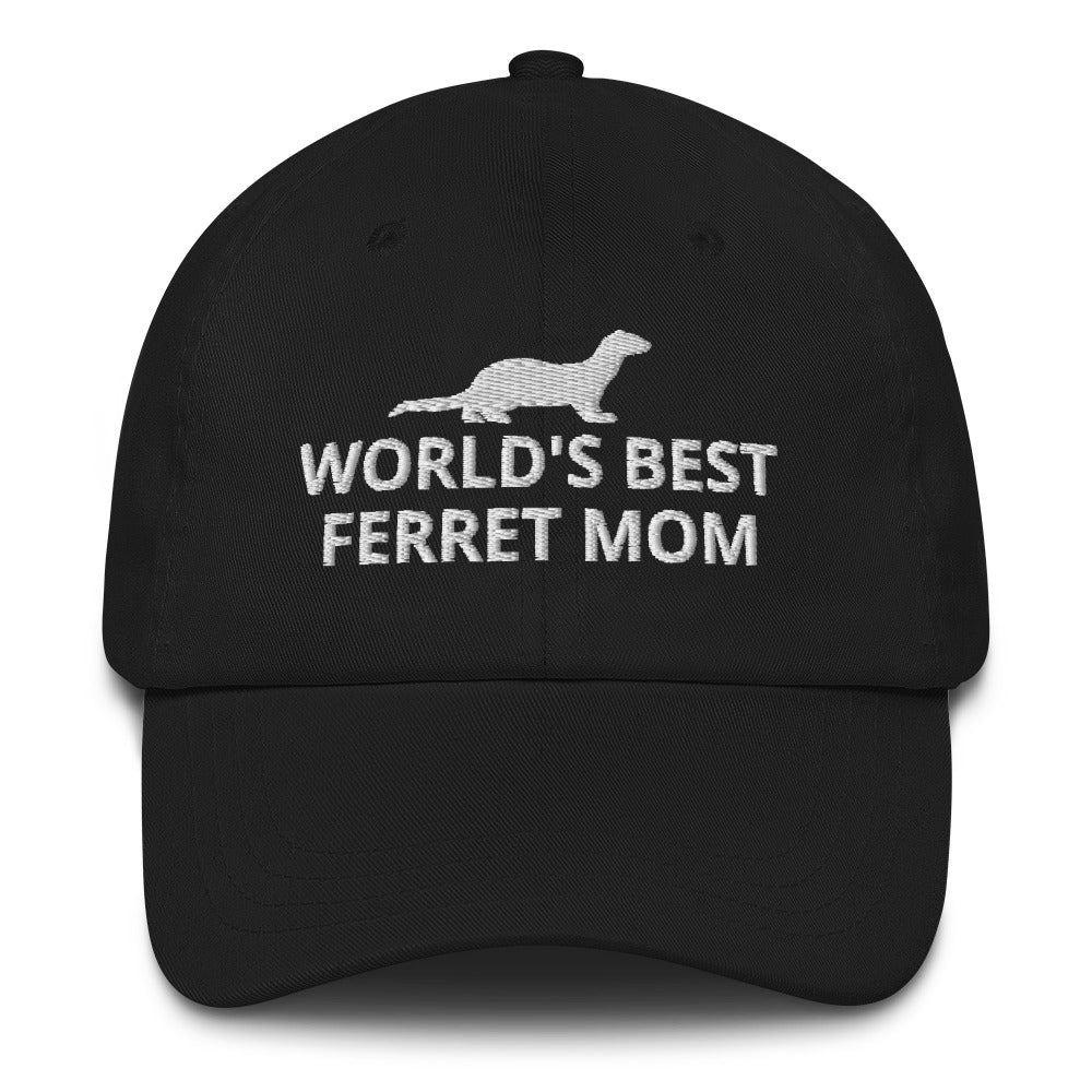 Ferret Hat | World's Best Ferret Mom | Perfect gift for the Pet Ferret lover! | Multiple Hat Colors Available