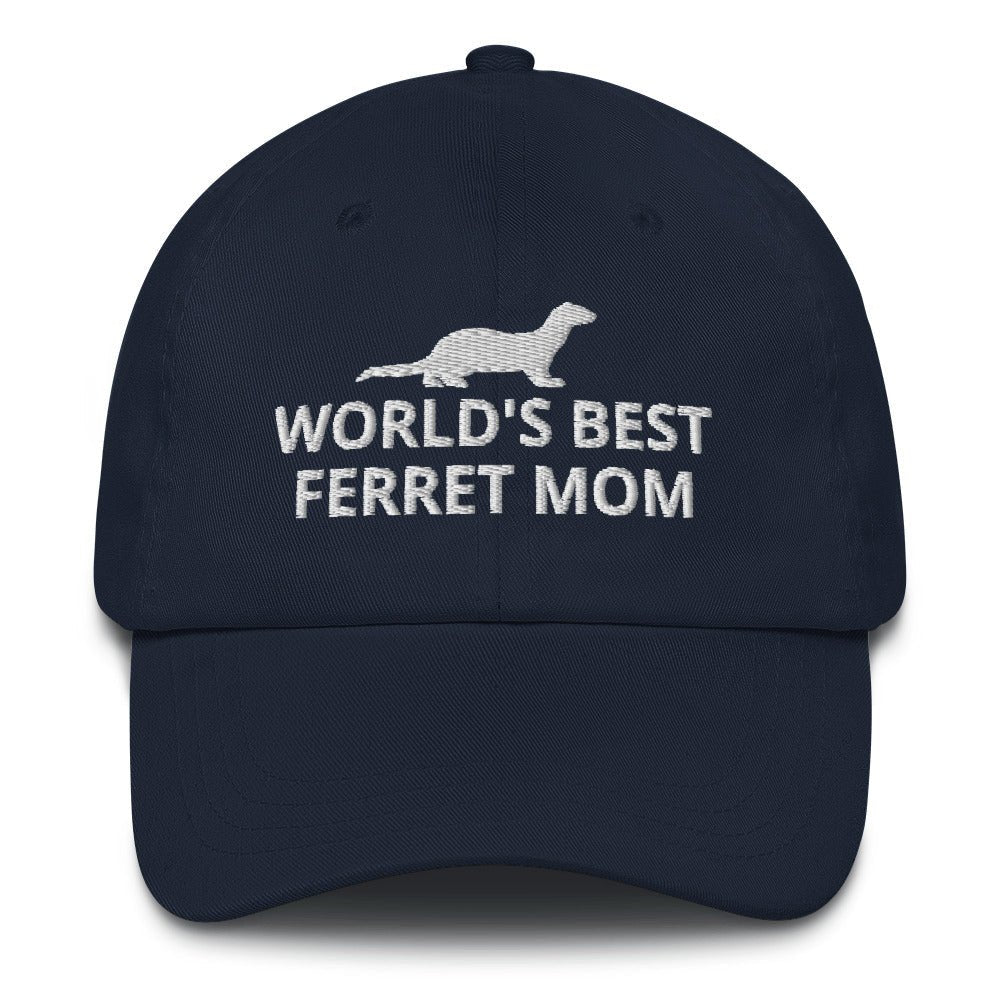 Ferret Hat | World's Best Ferret Mom | Perfect gift for the Pet Ferret lover! | Multiple Hat Colors Available