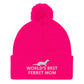 Ferret Pom-Pom Beanie | World's Best Ferret Mom | Perfect gift for the Pet Ferret lover! | Multiple Hat Colors Available
