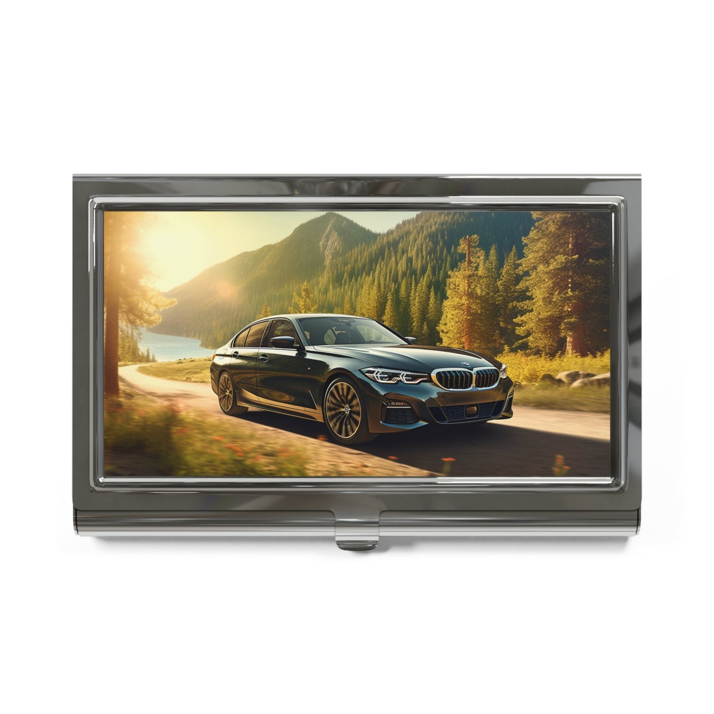 Fine Art Print of a BMW on Mountain Road Business Card Holder