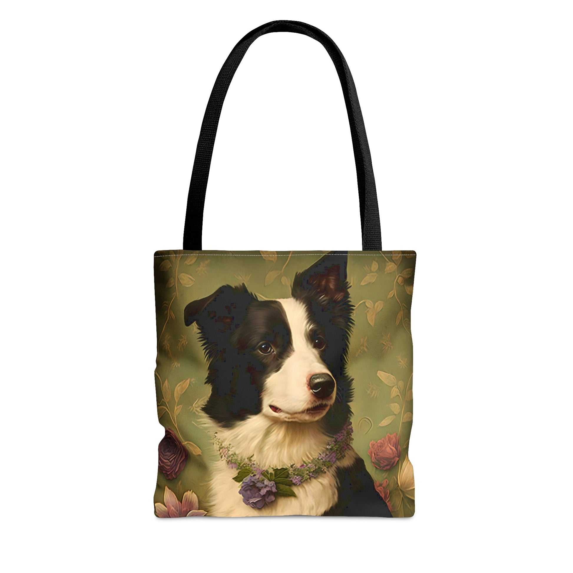 Floral Art Nouveau Border Collie Tote Bag