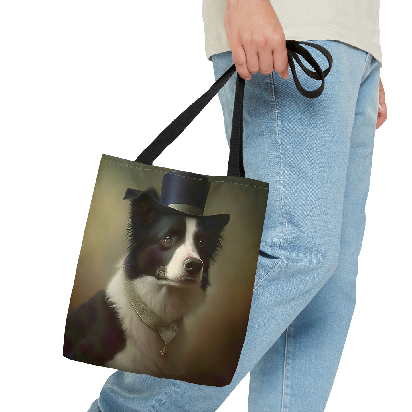 Floral Art Nouveau Border Collie Tote Bag