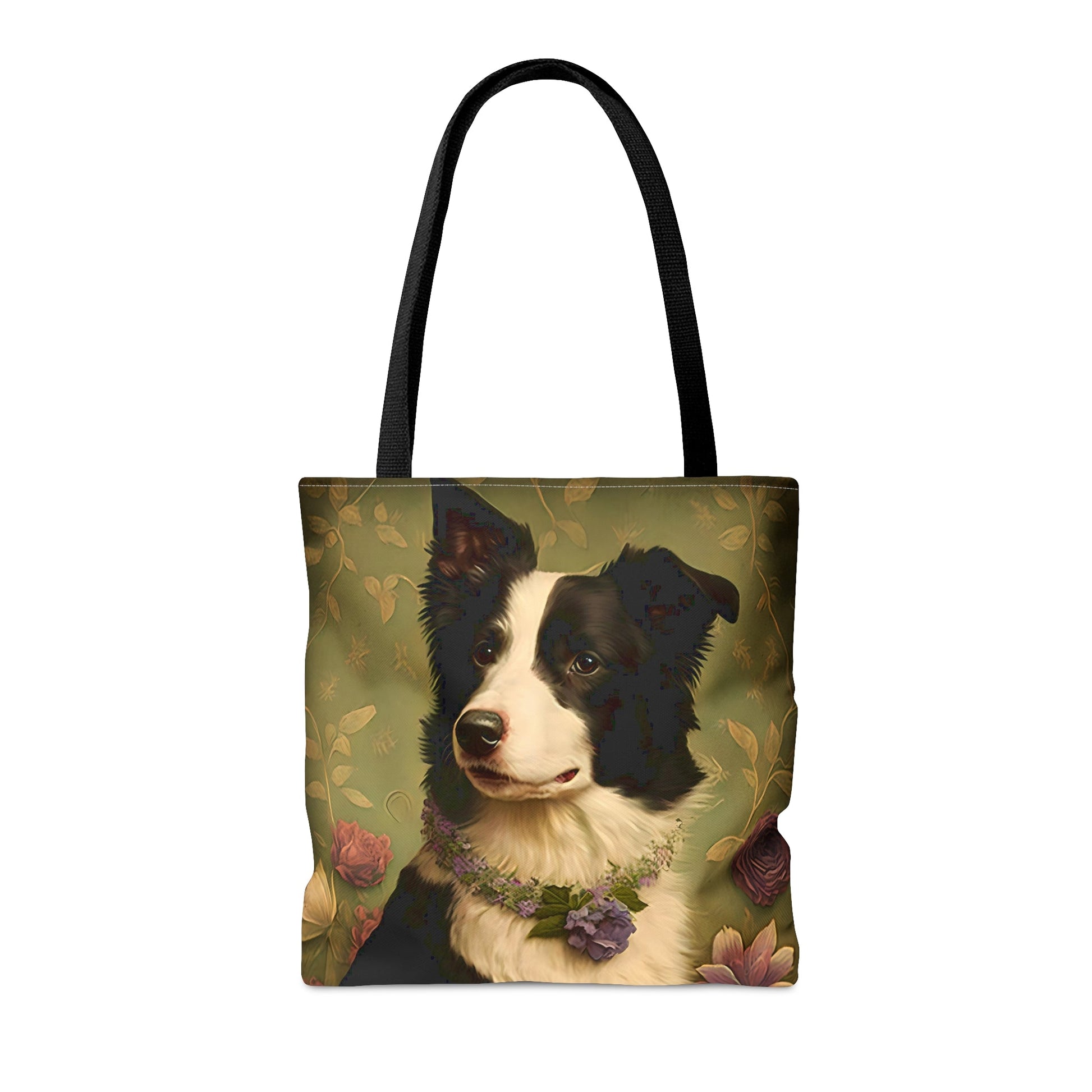 Floral Art Nouveau Border Collie Tote Bag