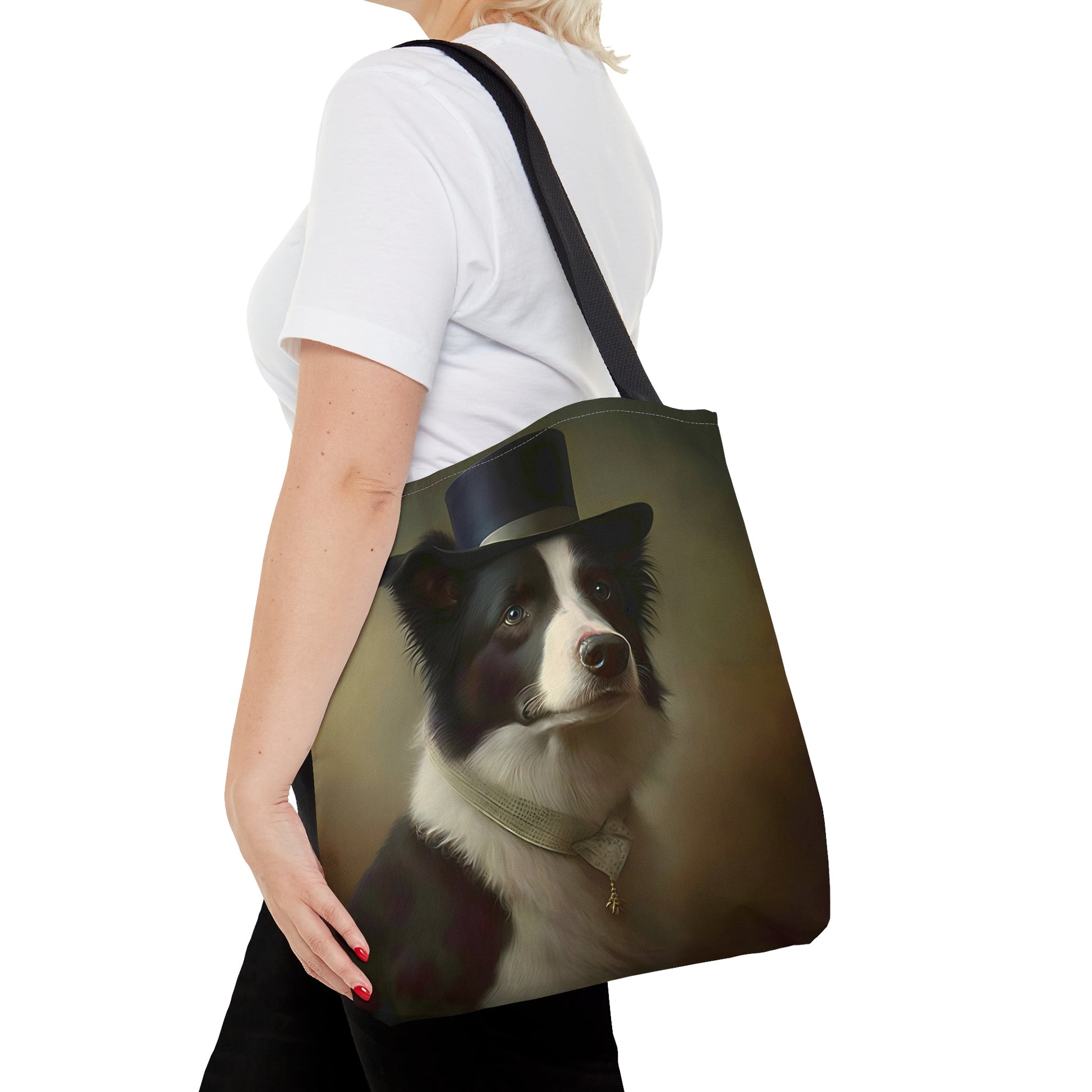 Floral Art Nouveau Border Collie Tote Bag