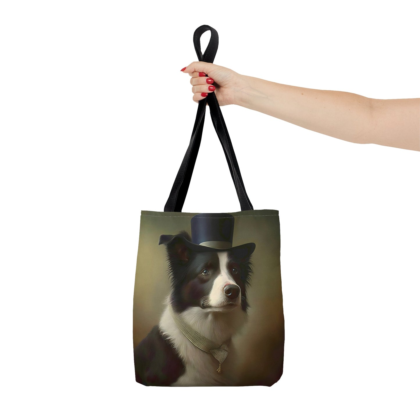 Floral Art Nouveau Border Collie Tote Bag