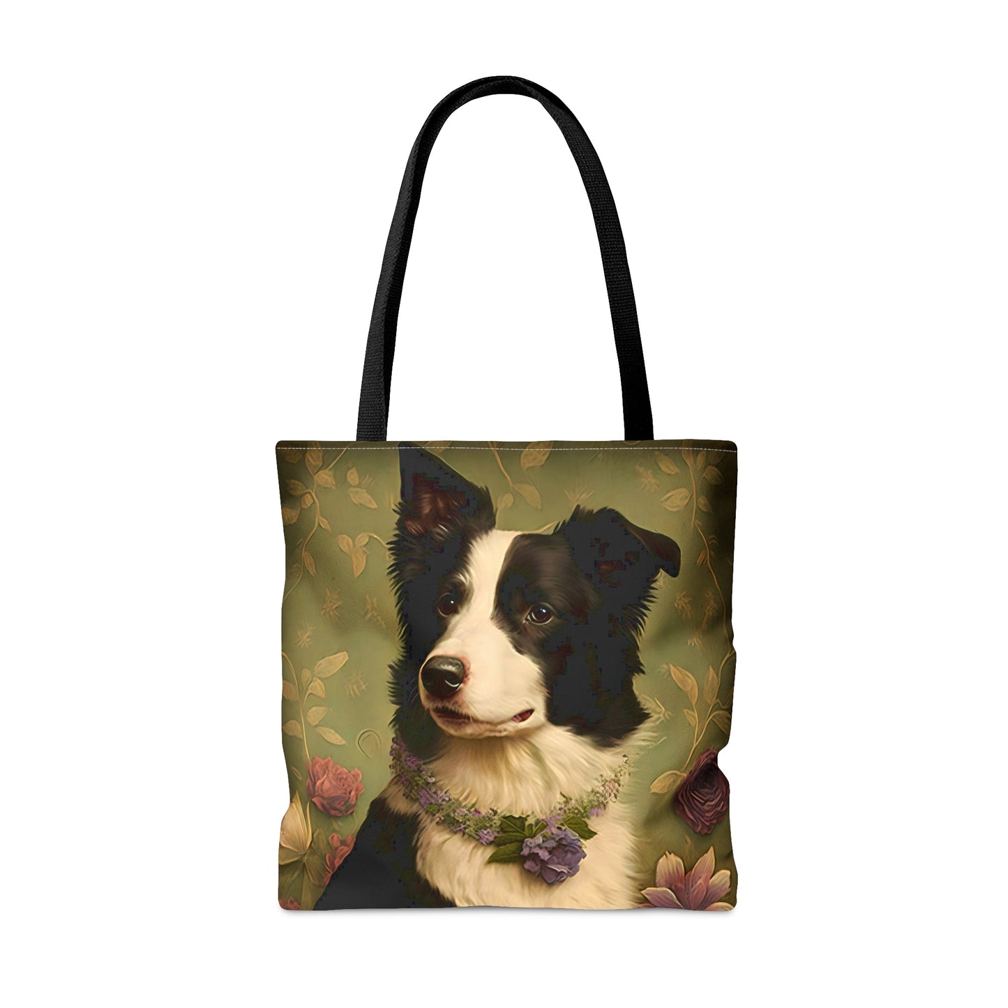 Floral Art Nouveau Border Collie Tote Bag