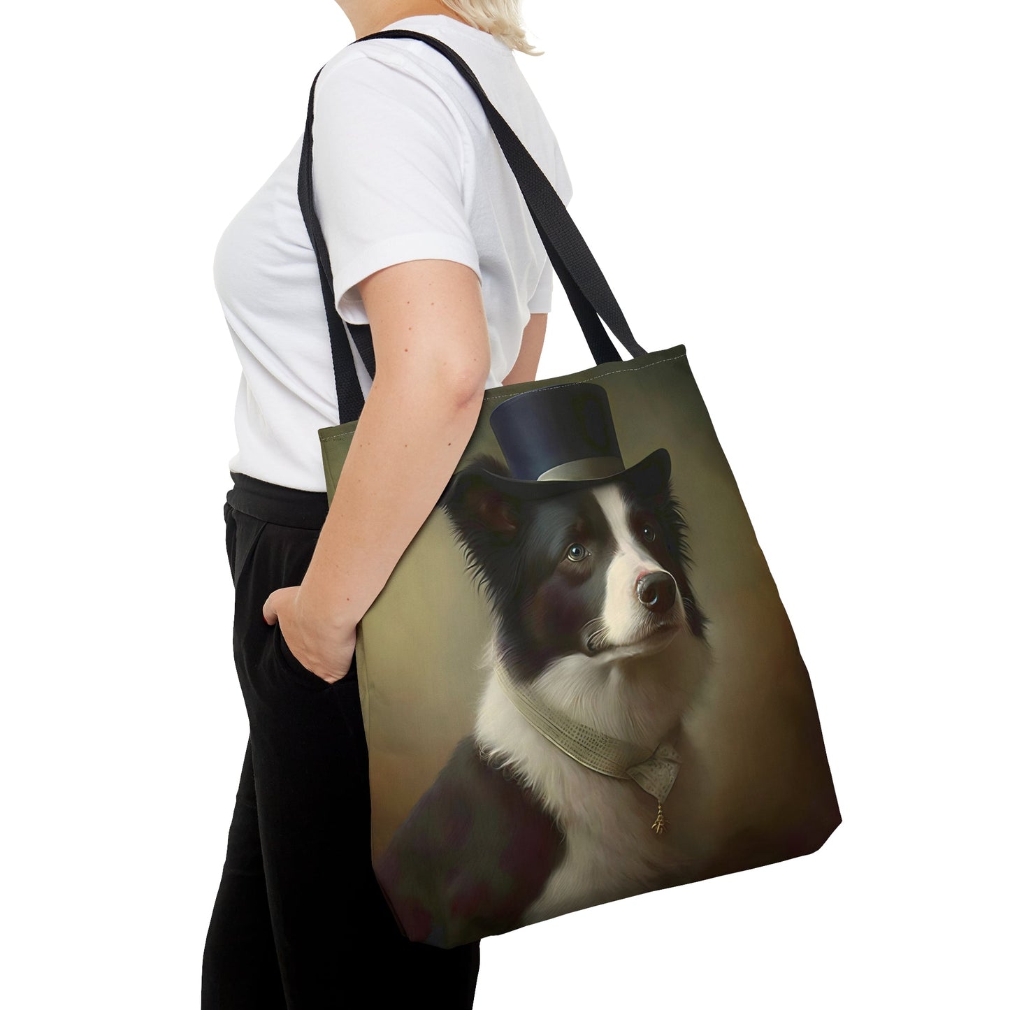 Floral Art Nouveau Border Collie Tote Bag