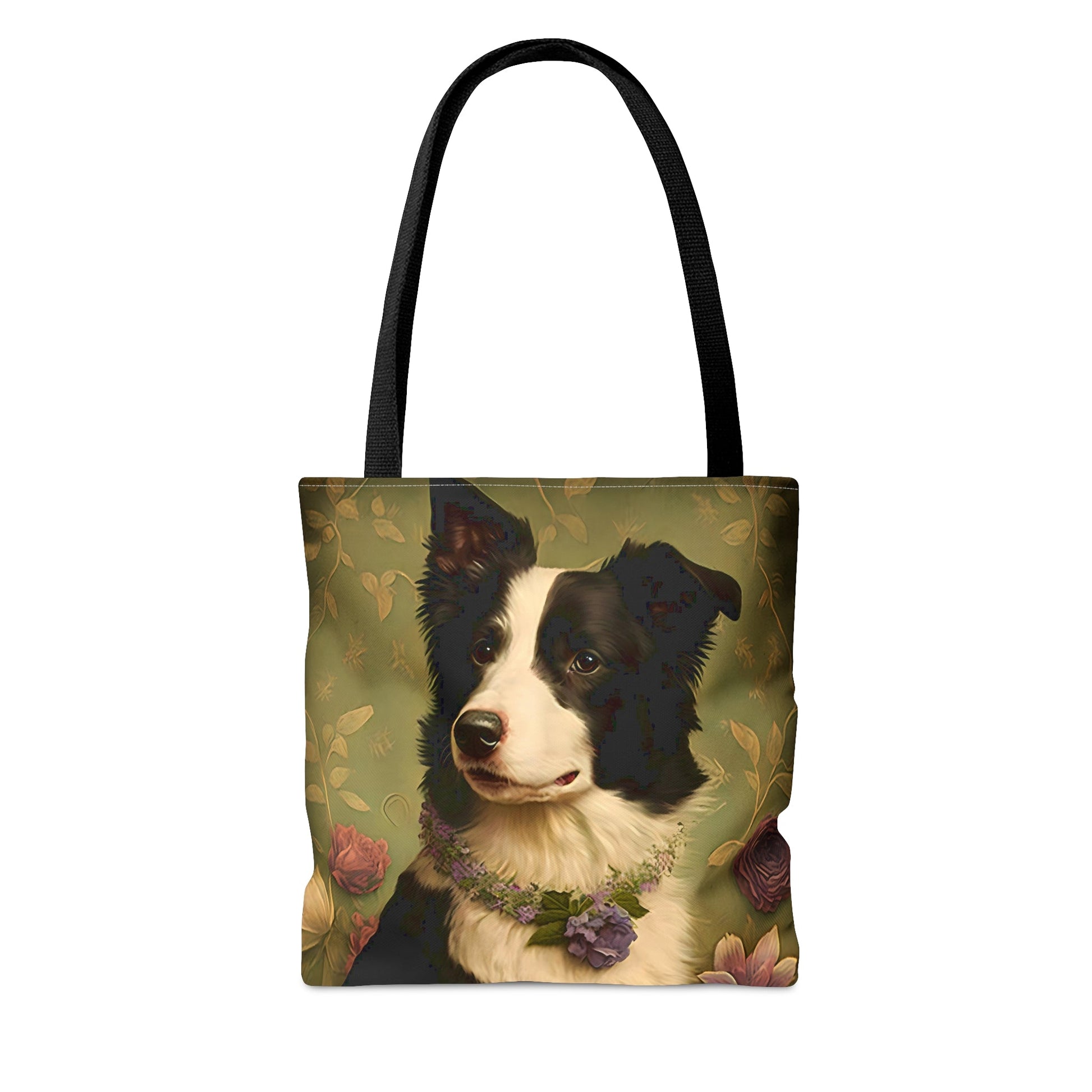 Floral Art Nouveau Border Collie Tote Bag