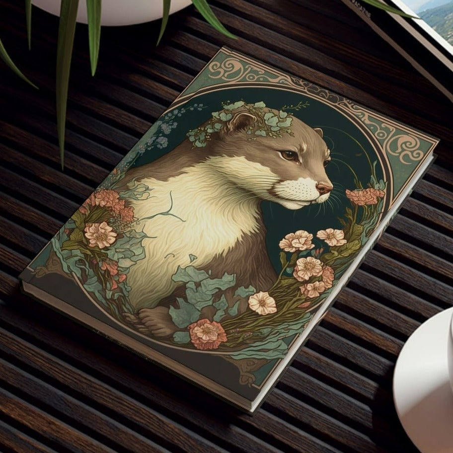 Floral Otter Hard Backed Journal