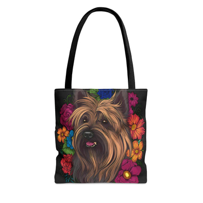 Floral Skye Terrier Tote Bag