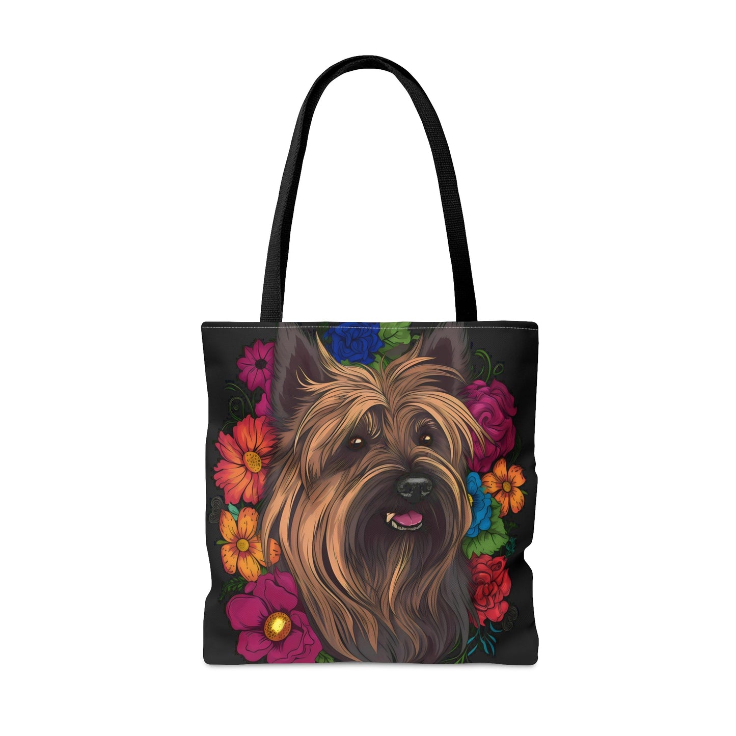 Floral Skye Terrier Tote Bag