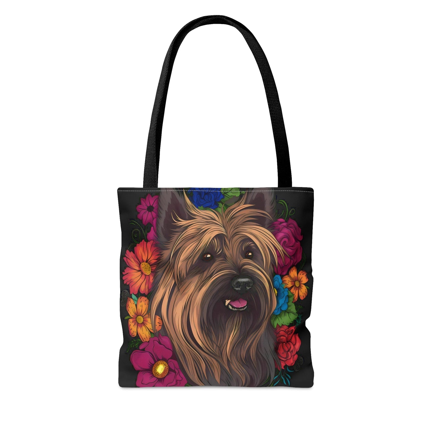 Floral Skye Terrier Tote Bag